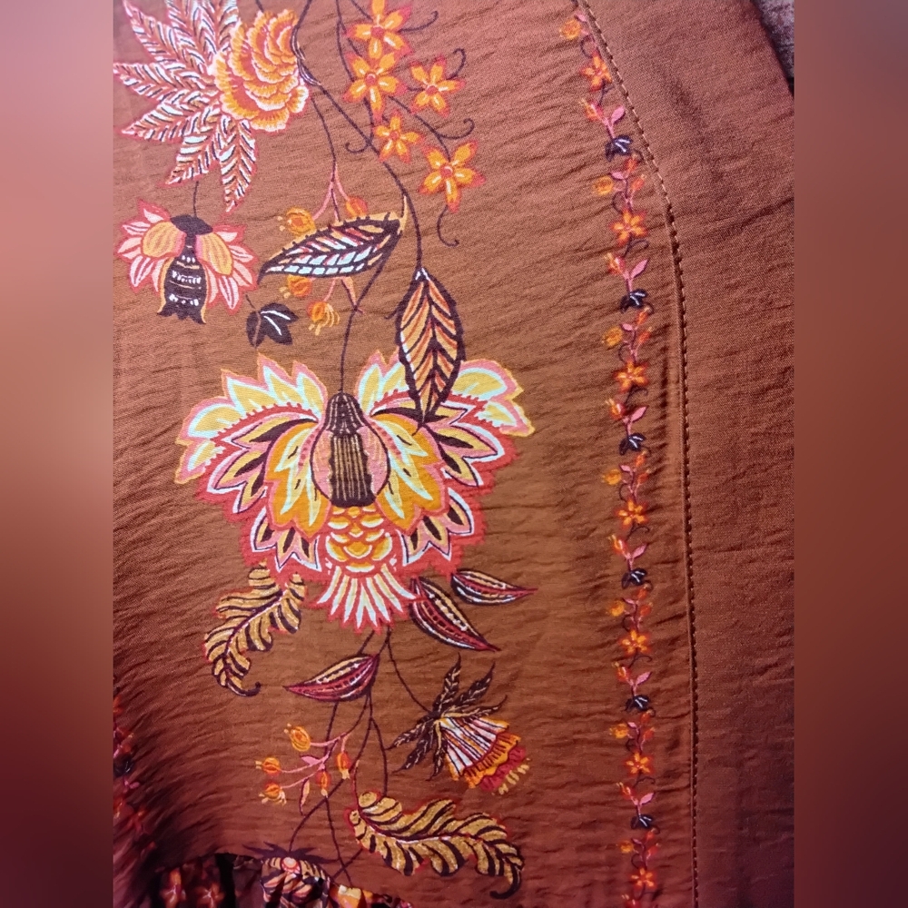 Fig & Flower Tiered Floral Dress Small - Picture 5 of 5